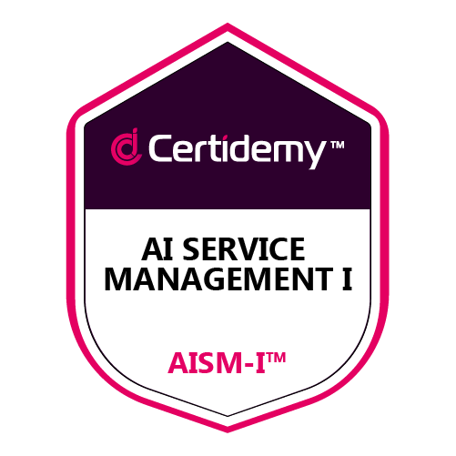 Insignia de la certificación AI Service Management I - AISM-I de Certidemy